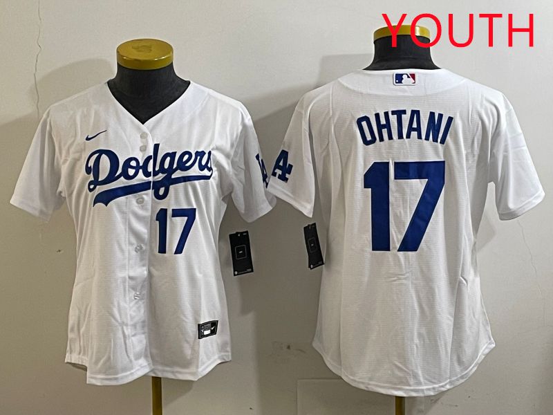 Youth Los Angeles Dodgers #17 Ohtani White Game 2025 Nike MLB Jersey style 3188->youth mlb jersey->Youth Jersey